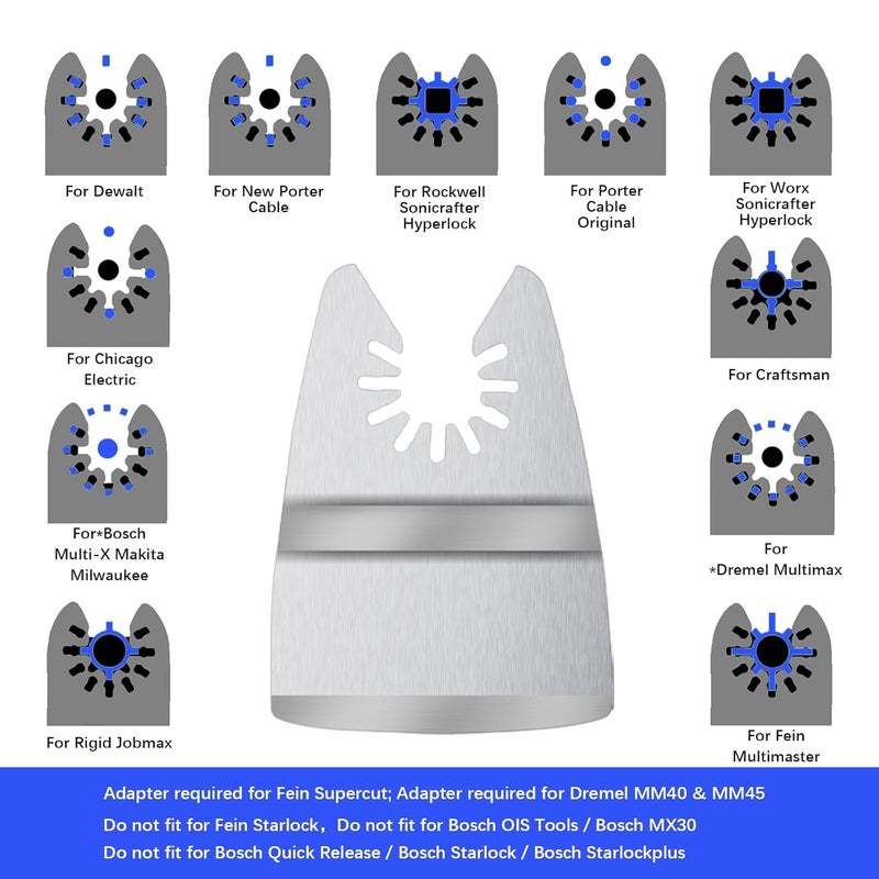 BBYPP 14pcs Oscillating Scraper Blades 2 Inch, Universal Oscillating Tool Multitool Rigid Scraper Blades for Carpet Tile Adhesives - Image 3
